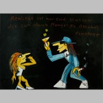 Handsignatur von Udo Lindenberg auf dem Original-Aquarell Realität ist nur eine Illusion.
