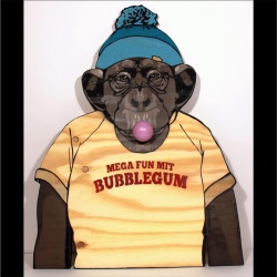 Käpten Nobbi, Street Art, Graffiti, auf Holz, Affen,...