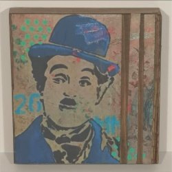 Holzblock Charlie Chaplin