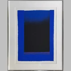 Siebdruck von Rupprecht Geiger: „Schwarzes Feld in...