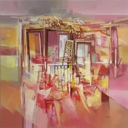 Das abstrakte Gemälde "Aspetti Urbani" des...