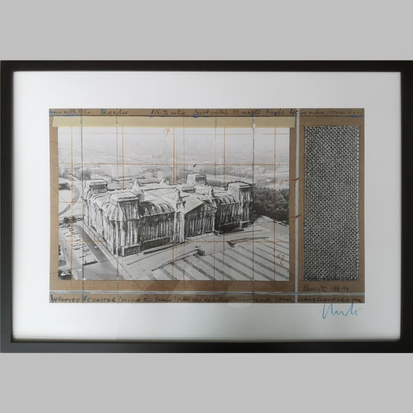 Wrapped Reichstag X ist ein Kunstwerk von Christo. Es wurde mittels Offset auf Büttenpapier geschaffen und ist handsigniert.