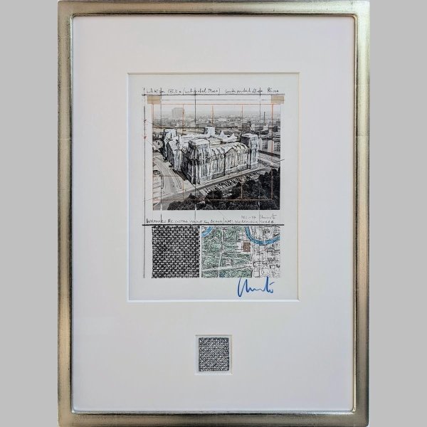 Wrapped Reichstag ist ein Kunstwerk von Christo. Es wurde mittels Offset auf Büttenpapier geschaffen und ist handsigniert.