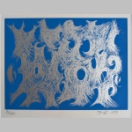 Tome | Blau / silberne Abstraktion