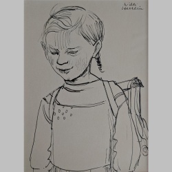 Willi Hertlein | Mädchen mit Schultasche