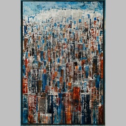 Gottfried Salzmann Kunstwerk: Big Apple, New York Stadtlandschaft, handsigniert und limitiert.