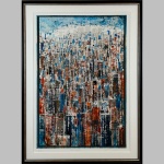Gottfried Salzmann Kunstwerk: Big Apple, New York Stadtlandschaft, handsigniert und limitiert.