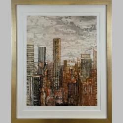 Gottfried Salzmann Radierung: New York Rose, handsigniert und limitiert, in musealer Rahmung.