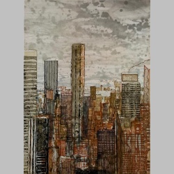 Gottfried Salzmann Radierung: New York Rose, handsigniert und limitiert, in musealer Rahmung.